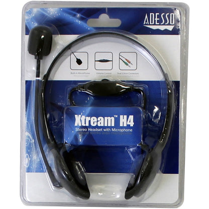 Alternate-Image6 Image for Adesso Xtream H4 - 3.5mm Stereo Headset with Microphone - Noise Cancelling - Wired- 6 ft cable- Lightweight
