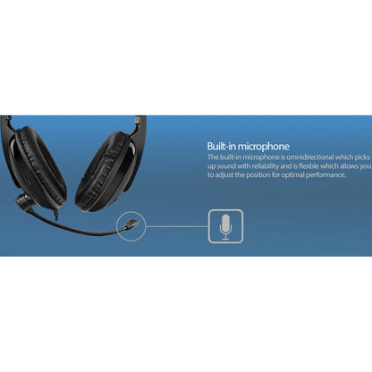 Alternate-Image4 Image for Adesso Xtream H5 - 3.5mm Stereo Headset with Microphone - Noise Cancelling - Wired- Lightweight