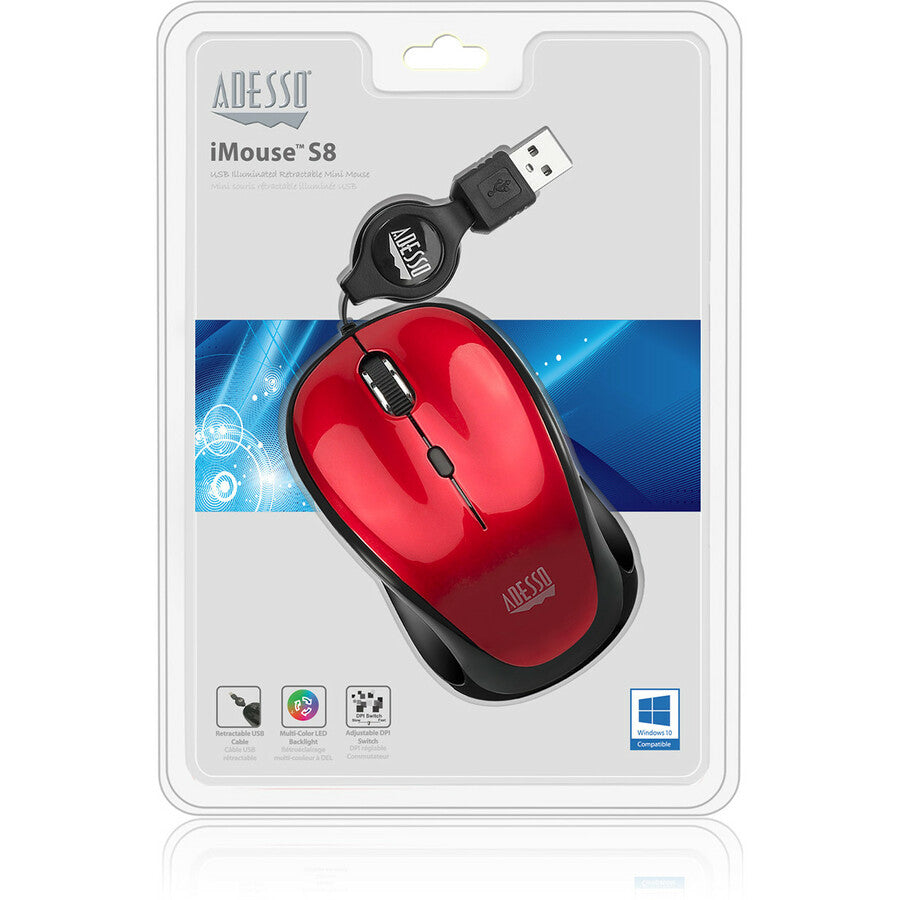 Alternate-Image6 Image for Adesso iMouse S8R - USB Illuminated Retractable Mini Mouse