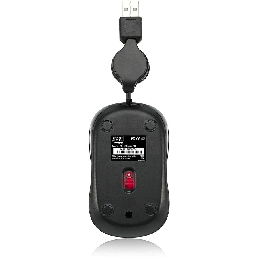 Alternate-Image4 Image for Adesso iMouse S8R - USB Illuminated Retractable Mini Mouse