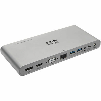 Main Image for Eaton Tripp Lite Series USB-C Dock, Triple Display - 4K HDMI/DisplayPort, VGA, USB 3.x (5Gbps), USB-A/C Hub Ports, GbE, 100W PD Charging - Thunderbolt 3, Silver