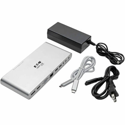 Alternate-Image9 Image for Eaton Tripp Lite Series USB-C Dock, Triple Display - 4K HDMI/DisplayPort, VGA, USB 3.x (5Gbps), USB-A/C Hub Ports, GbE, 100W PD Charging - Thunderbolt 3, Silver