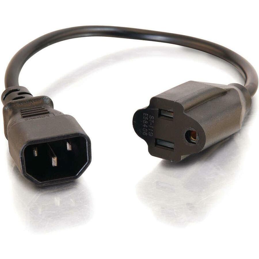 Alternate-Image1 Image for C2G 1ft Monitor Power Cord - 18 AWG - IEC320C14 to NEMA 5-15R