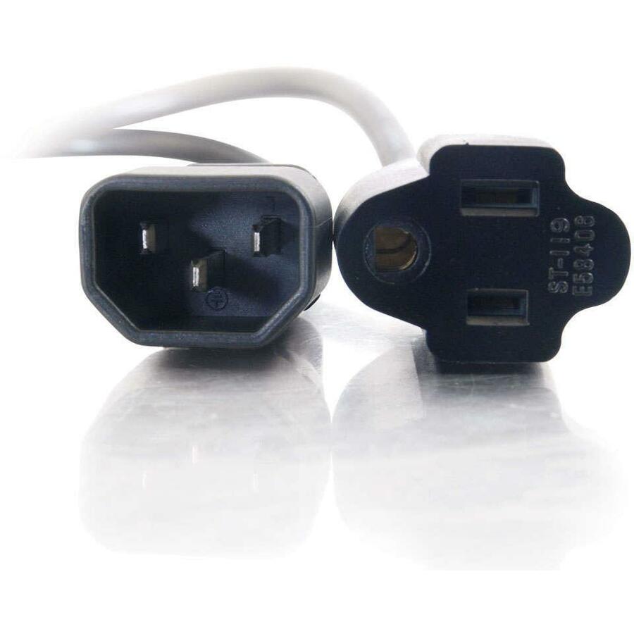 Front Image for C2G 1ft Monitor Power Cord - 18 AWG - IEC320C14 to NEMA 5-15R