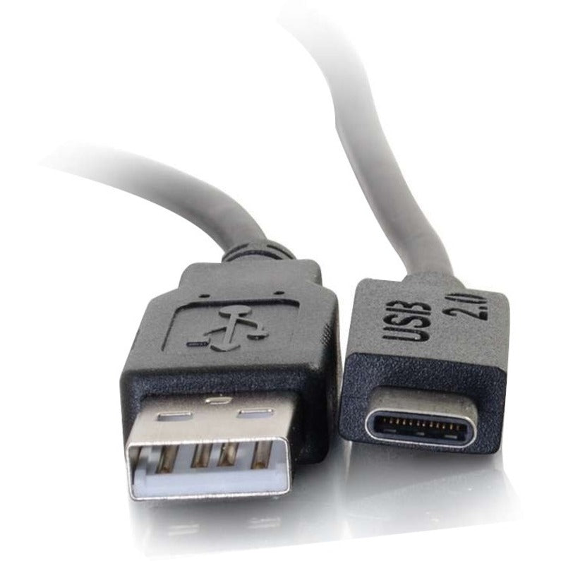 Alternate-Image3 Image for C2G 3ft (0.9m) USB 2.0 USB-C to USB-A Cable M/M - Black