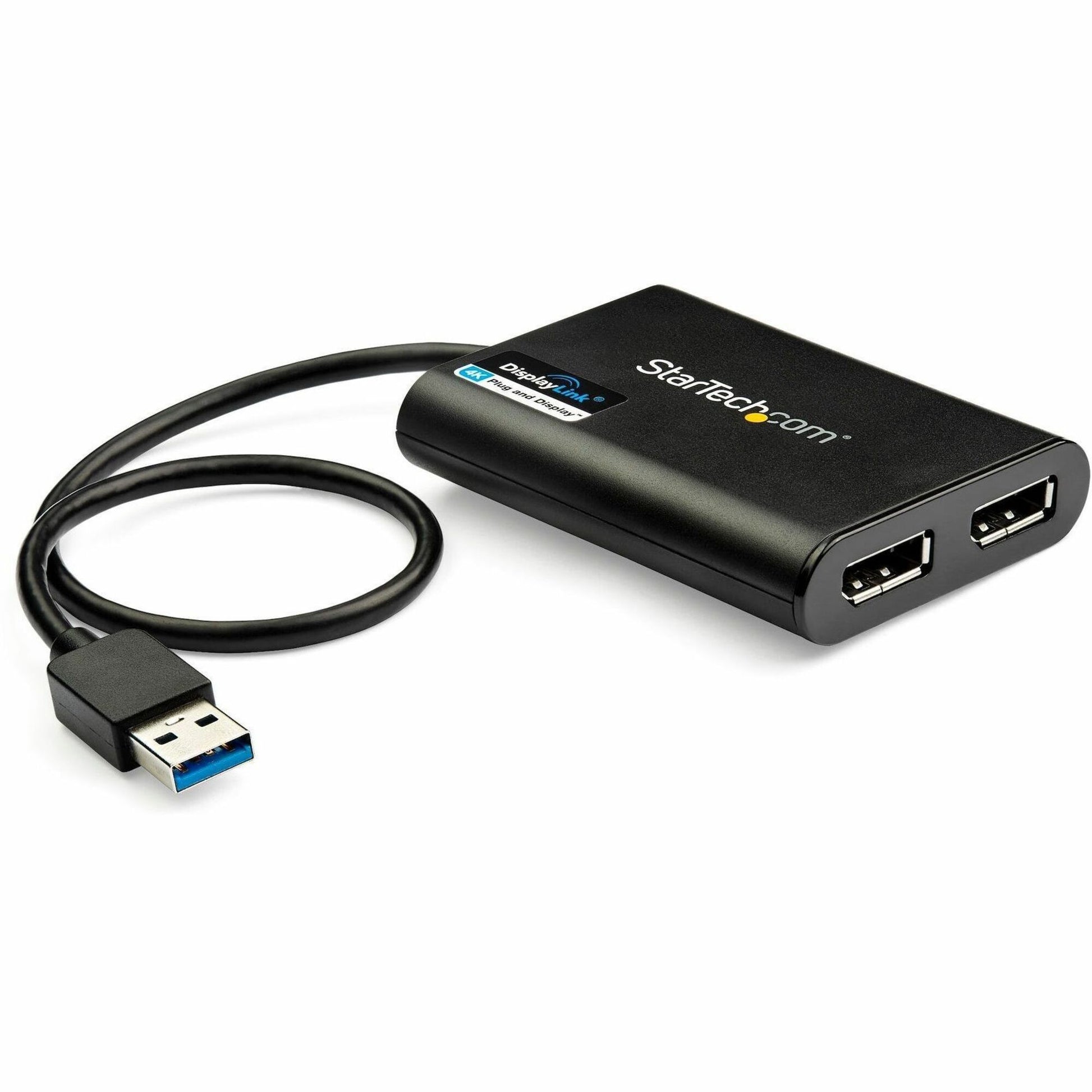 Main Image for StarTech.com USB to Dual DisplayPort Adapter - 4K 60Hz - USB 3.0 5Gbps - USB Dual Monitor Adapter - Dual DisplayPort Adapter - DisplayLink Certified