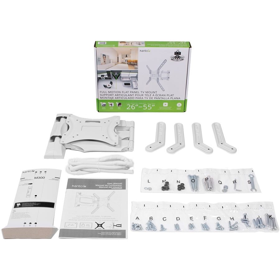 Alternate-Image7 Image for Kanto M300W Wall Mount for Flat Panel Display - White