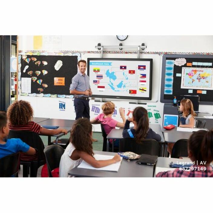 Life-Style Image for Chief Over-The-Whiteboard Interactive Display Wall Mount - For 42-100 Inch Displays - VESA Flat Panel Mount - Silver