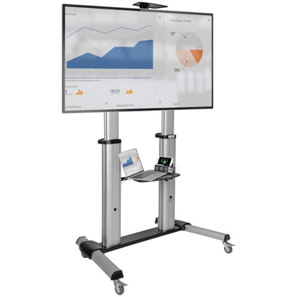 Alternate-Image1 Image for Eaton Tripp Lite Series Heavy-Duty Rolling TV Stand, Height Adjustable, 60" - 100" Screens