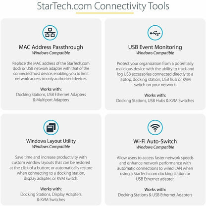 Alternate-Image5 Image for StarTech.com Thunderbolt 3 Dock, Dual 4K 60Hz Monitor TB3 Docking Station with DisplayPort, HDMI & 1080p VGA, 85W Power Delivery, TAA