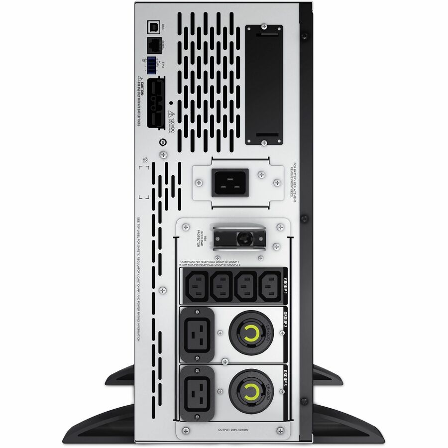Alternate-Image1 Image for APC Smart-UPS X, Line Interactive,3kVA,Rack/tower convert 4U,208V,2x L6-20R NEMA+4x C13 IEC+2x C19 IEC, SmartSlot,Extended runtime,Short depth [TAA]
