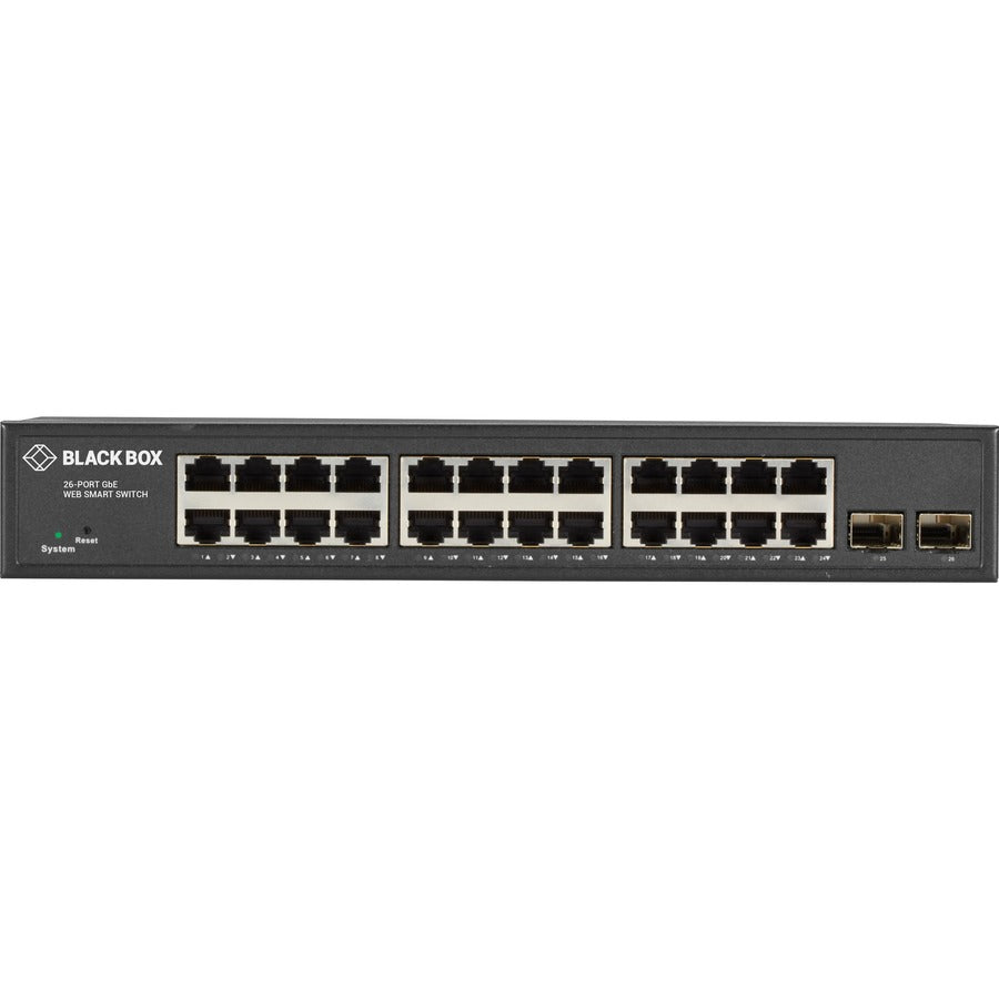 Alternate-Image1 Image for Black Box Gigabit Ethernet Managed Switch - (24) RJ-45, (2) SFP
