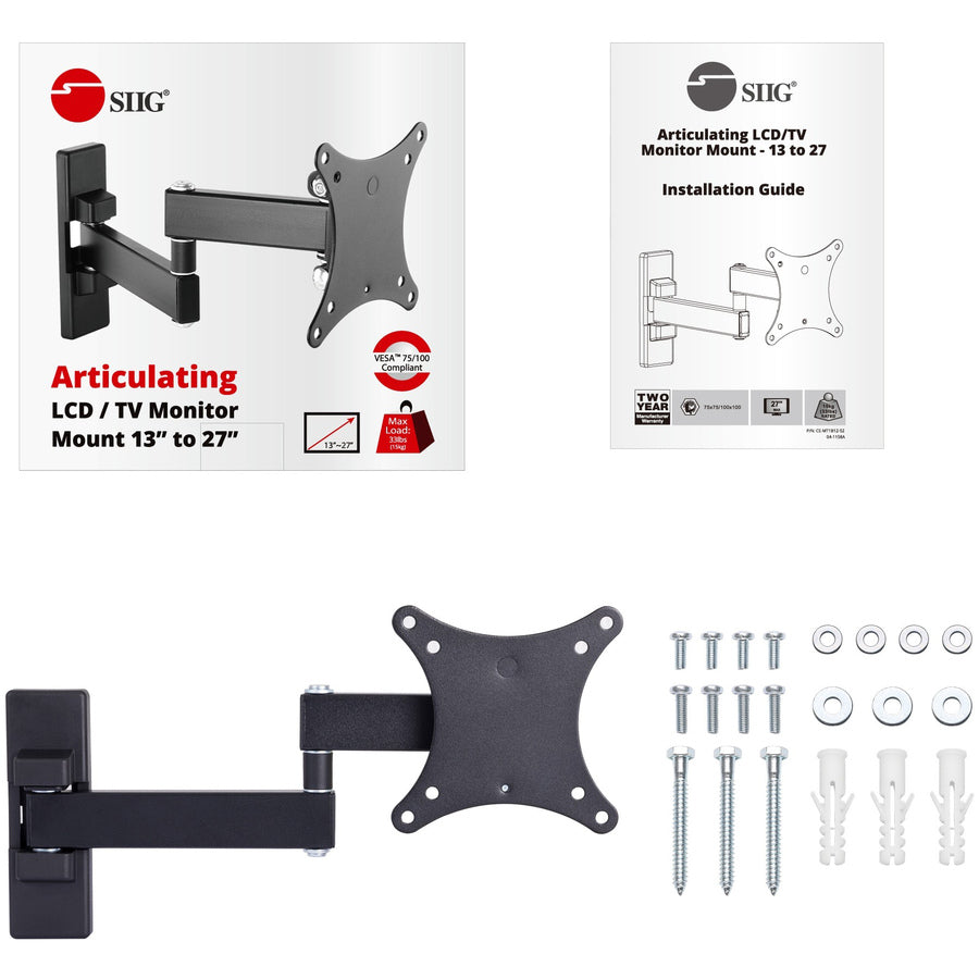 Alternate-Image4 Image for SIIG Articulating Full Motion LCD / TV Monitor Mount - 13" to 27"