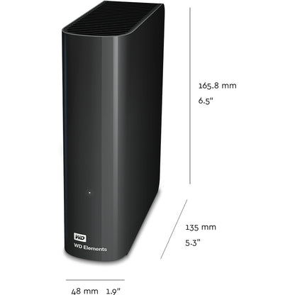 Alternate-Image1 Image for WD Elements WDBWLG0080HBK 8 TB Desktop Hard Drive - External - Black