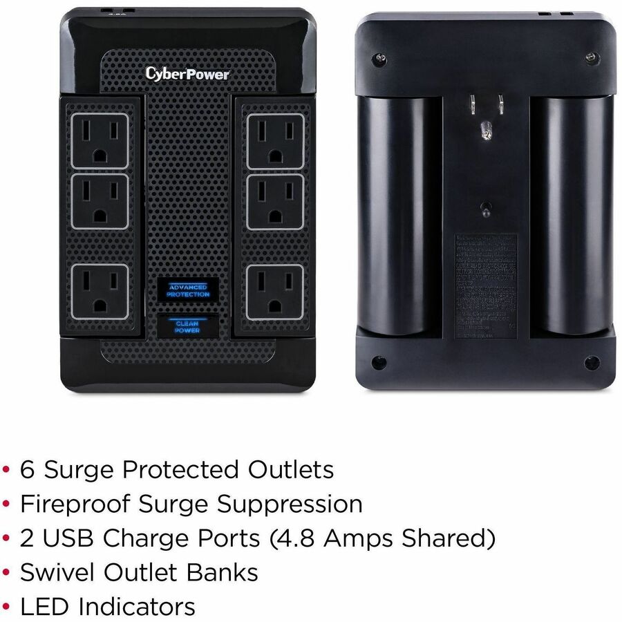 Alternate-Image2 Image for CyberPower HT600WSU2A Premier Home Theater 6 - Outlet Surge with 1680 J