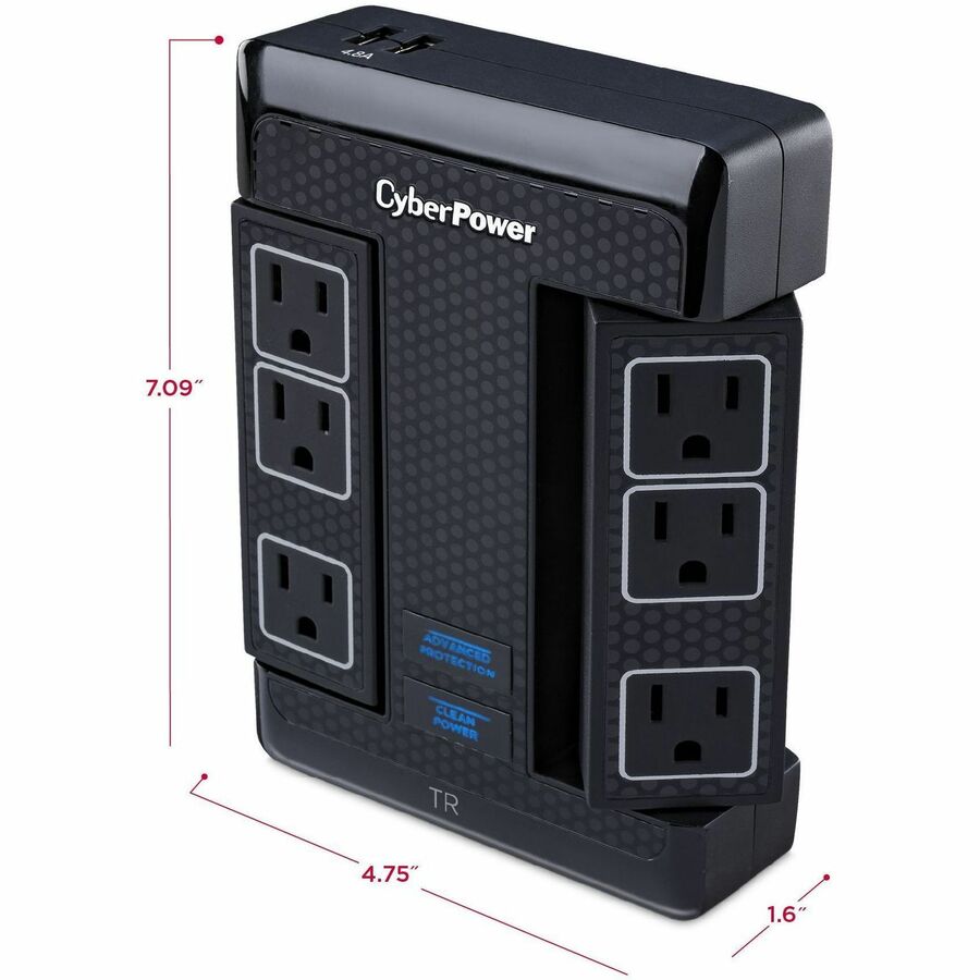 Alternate-Image3 Image for CyberPower HT600WSU2A Premier Home Theater 6 - Outlet Surge with 1680 J