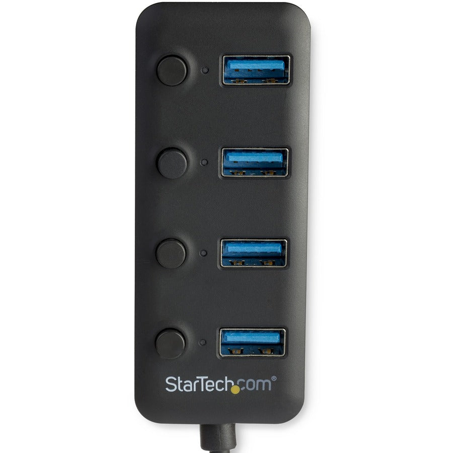 Alternate-Image2 Image for StarTech.com 4 Port USB 3.0 Hub - USB Type-A to 4x USB-A with Individual On/Off Port Switches - SuperSpeed 5Gbps USB 3.2 Gen 1 - Bus Power
