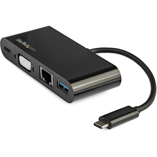 Main Image for StarTech.com USB C Multiport Adapter - Mini USB-C Dock w/ VGA Video - 60W Power Delivery Passthrough - USB Type-A 5Gbps - Gigabit Ethernet