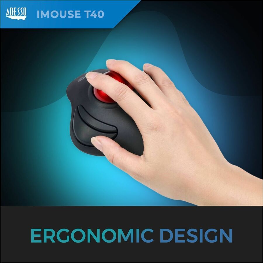 Alternate-Image1 Image for Adesso iMouse T40 Wireless Programmable Ergonomic Trackball Mouse