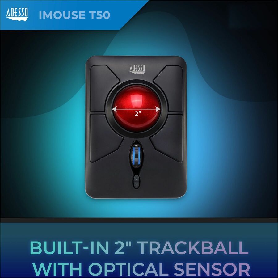 Alternate-Image8 Image for Adesso iMouse T50 Wireless Programmable Ergonomic Trackball Mouse