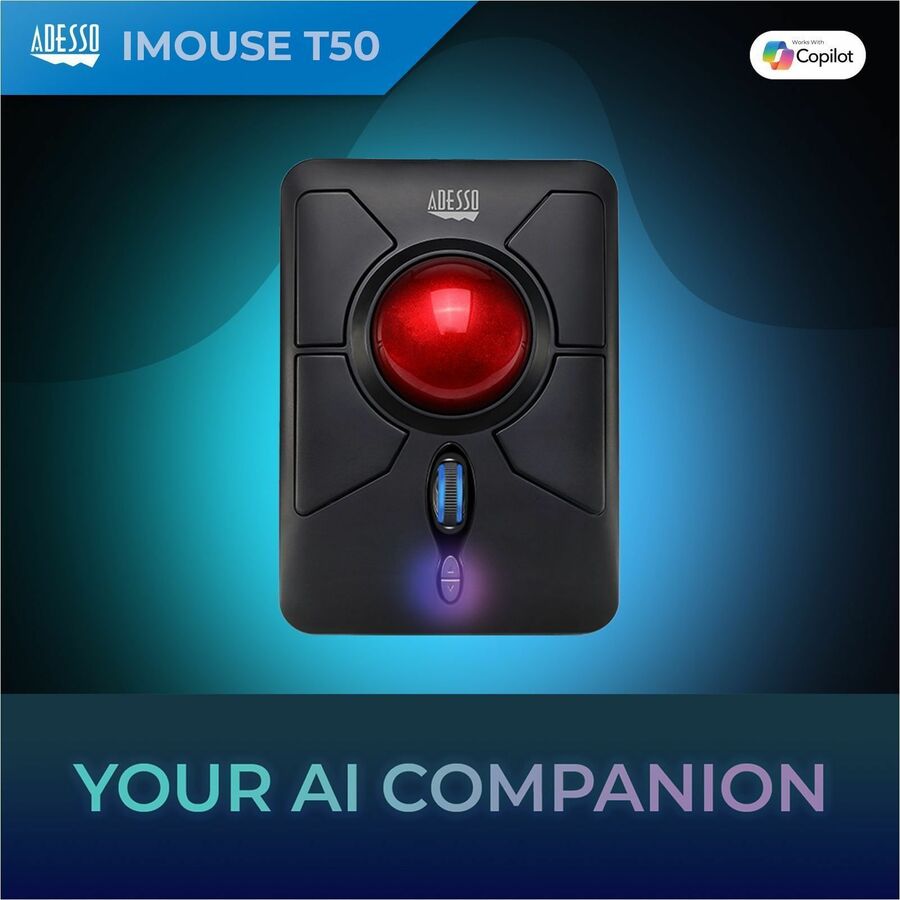 Alternate-Image1 Image for Adesso iMouse T50 Wireless Programmable Ergonomic Trackball Mouse