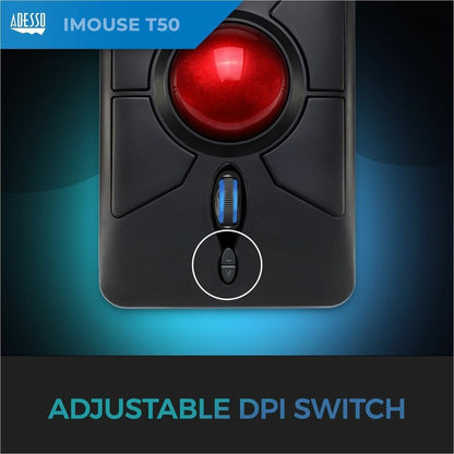 Alternate-Image4 Image for Adesso iMouse T50 Wireless Programmable Ergonomic Trackball Mouse