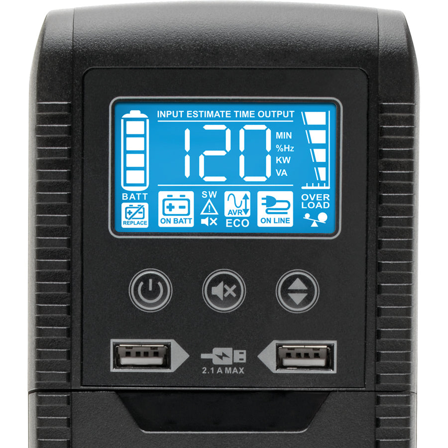 Alternate-Image2 Image for Eaton Tripp Lite Series Line-Interactive UPS with USB and 8 Outlets - 120V, 1000VA, 600W, 50/60 Hz, AVR, ECO Series