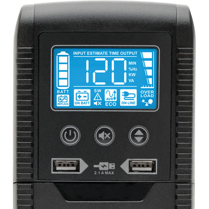 Alternate-Image2 Image for Eaton Tripp Lite Series Line-Interactive UPS with USB and 8 Outlets - 120V, 1000VA, 600W, 50/60 Hz, AVR, ECO Series