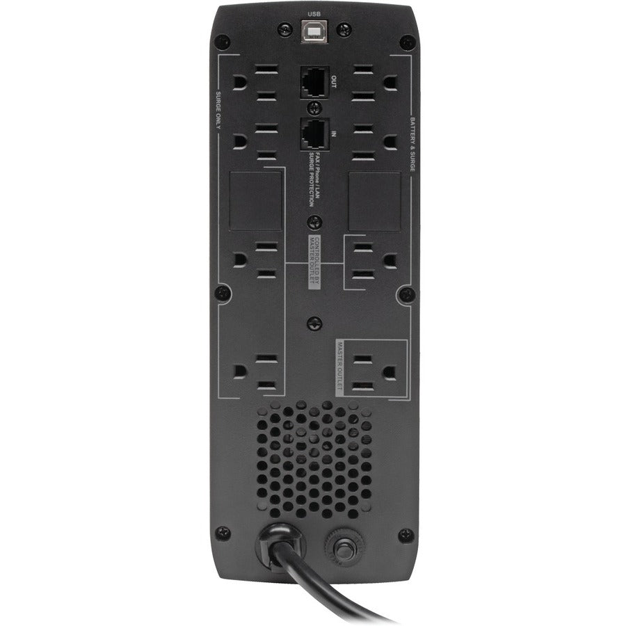 Rear Image for Eaton Tripp Lite Series Line-Interactive UPS with USB and 8 Outlets - 120V, 1000VA, 600W, 50/60 Hz, AVR, ECO Series