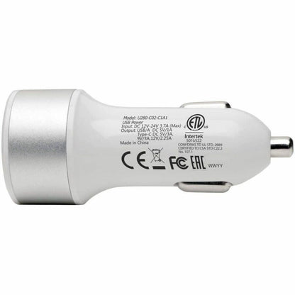 Alternate-Image4 Image for Eaton Tripp Lite Series Dual-Port USB Car Charger with PD Charging - USB Type C (27W) & USB Type A (5V 1A/5W), UL 2089