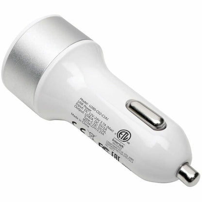 Alternate-Image1 Image for Eaton Tripp Lite Series Dual-Port USB Car Charger with PD Charging - USB Type C (27W) & USB Type A (5V 1A/5W), UL 2089