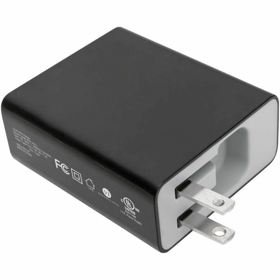 Alternate-Image1 Image for Eaton Tripp Lite Series Dual-Port USB Wall Charger with PD Charging - USB-C (39W) & USB-A (5V 2.4A/12W)