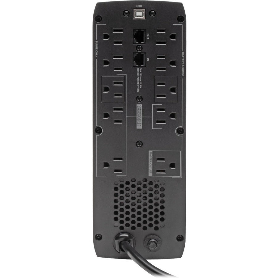 Rear Image for Eaton Tripp Lite Series Line Interactive UPS with USB and 10 Outlets - 120V, 1300VA, 720W, 50/60 Hz, AVR, ECO Series, ENERGY STAR V2.0
