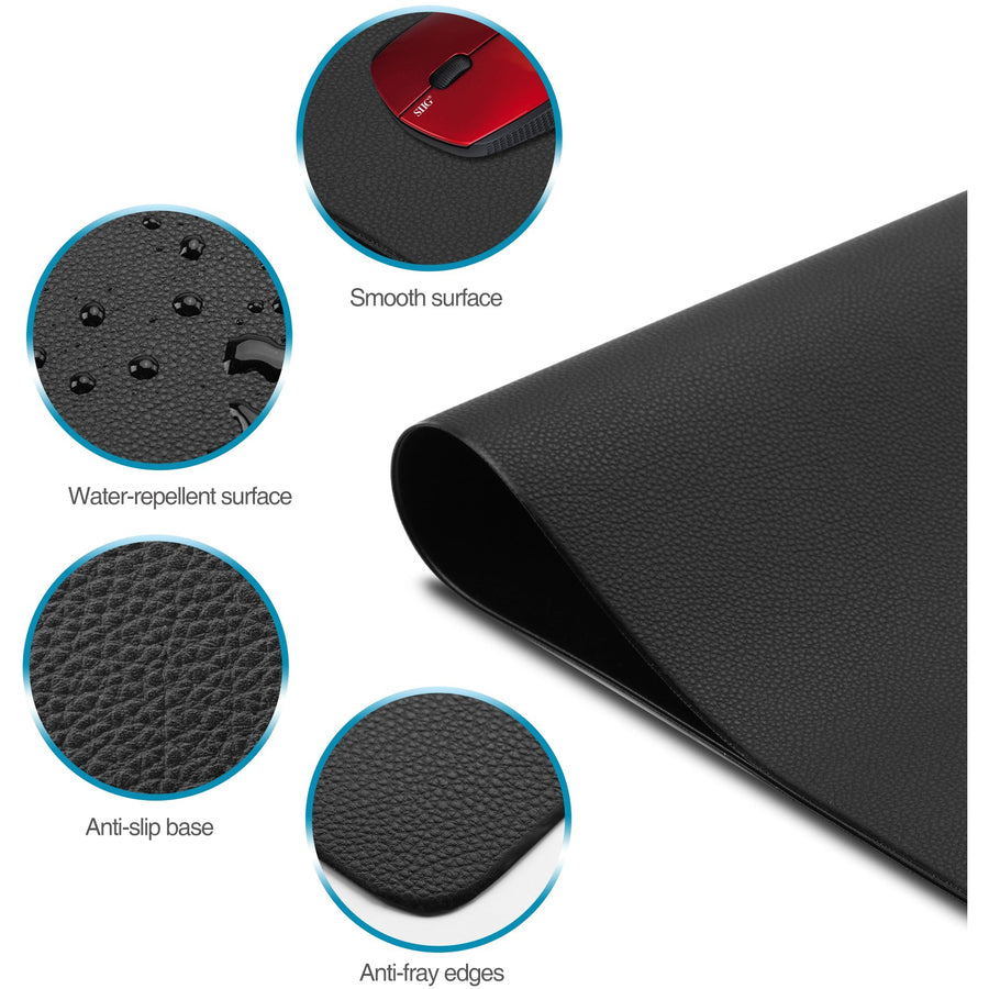 Alternate-Image3 Image for SIIG Large Artificial Leather Smooth Desk Mat Protector - Black