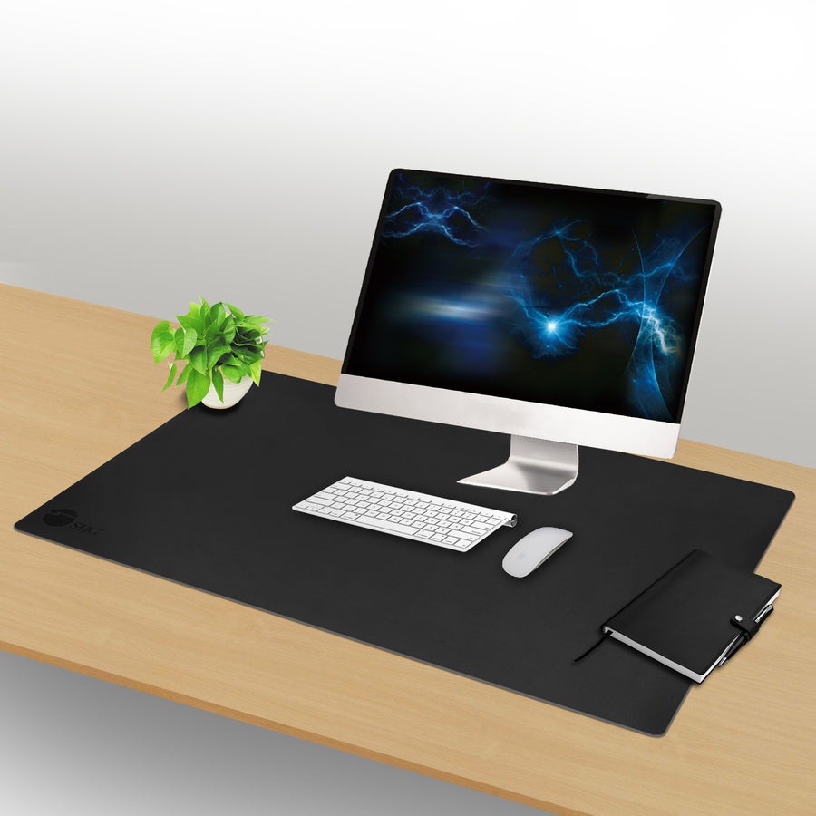 Alternate-Image4 Image for SIIG Large Artificial Leather Smooth Desk Mat Protector - Black