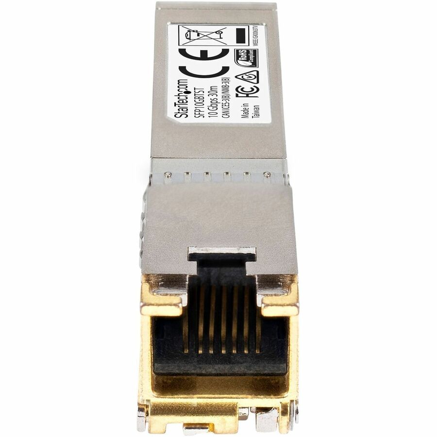 Alternate-Image2 Image for StarTech.com Cisco SFP-10GB-T-X Compatible SFP+ Module - 10GBASE-T - 10GE Gigabit Ethernet SFP+ SFP to RJ45 Cat6/Cat5e Transceiver - 30m