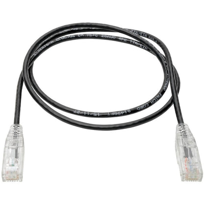 Alternate-Image1 Image for Eaton Tripp Lite Series Cat6 Gigabit Snagless Slim UTP Ethernet Cable (RJ45 M/M), PoE, Black, 3 ft. (0.91 m)