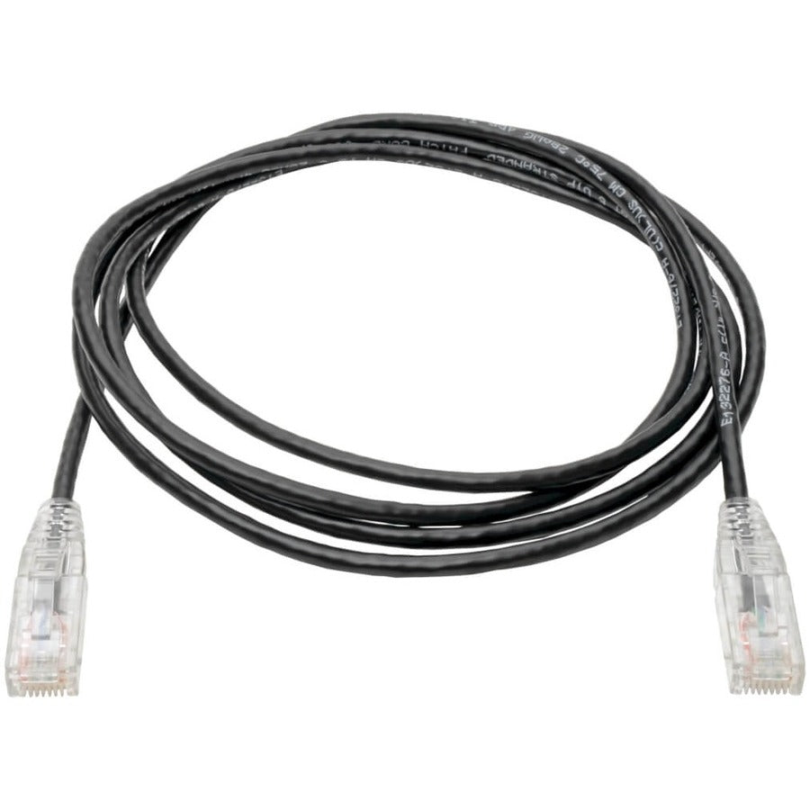 Alternate-Image1 Image for Eaton Tripp Lite Series Cat6 Gigabit Snagless Slim UTP Ethernet Cable (RJ45 M/M), PoE, Black, 7 ft. (2.13 m)