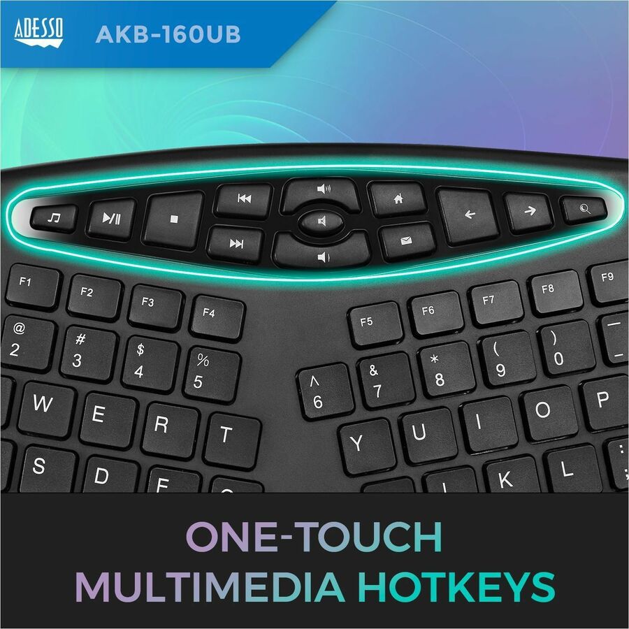 Alternate-Image10 Image for Adesso TruForm Ergonomic Desktop Keyboard