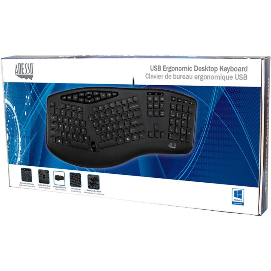 Alternate-Image1 Image for Adesso TruForm Ergonomic Desktop Keyboard
