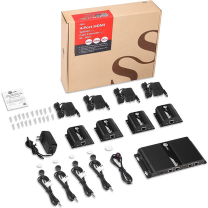 Alternate-Image1 Image for SIIG 4 Port HDMI Splitter over Cat6 Extender with IR - 40m