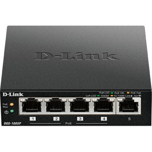 Alternate-Image1 Image for D-Link 5-Port Desktop Gigabit PoE+ Switch