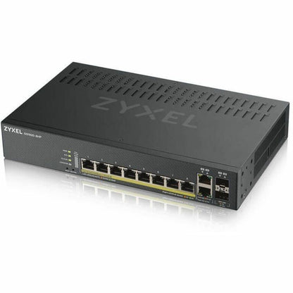 Alternate-Image3 Image for ZYXEL GS1920-8HPv2 8-Port Gigabit Smart Nebula Cloud Managed PoE Switch | 8 PoE+ Ports at 130W with 2 SFP Uplinks