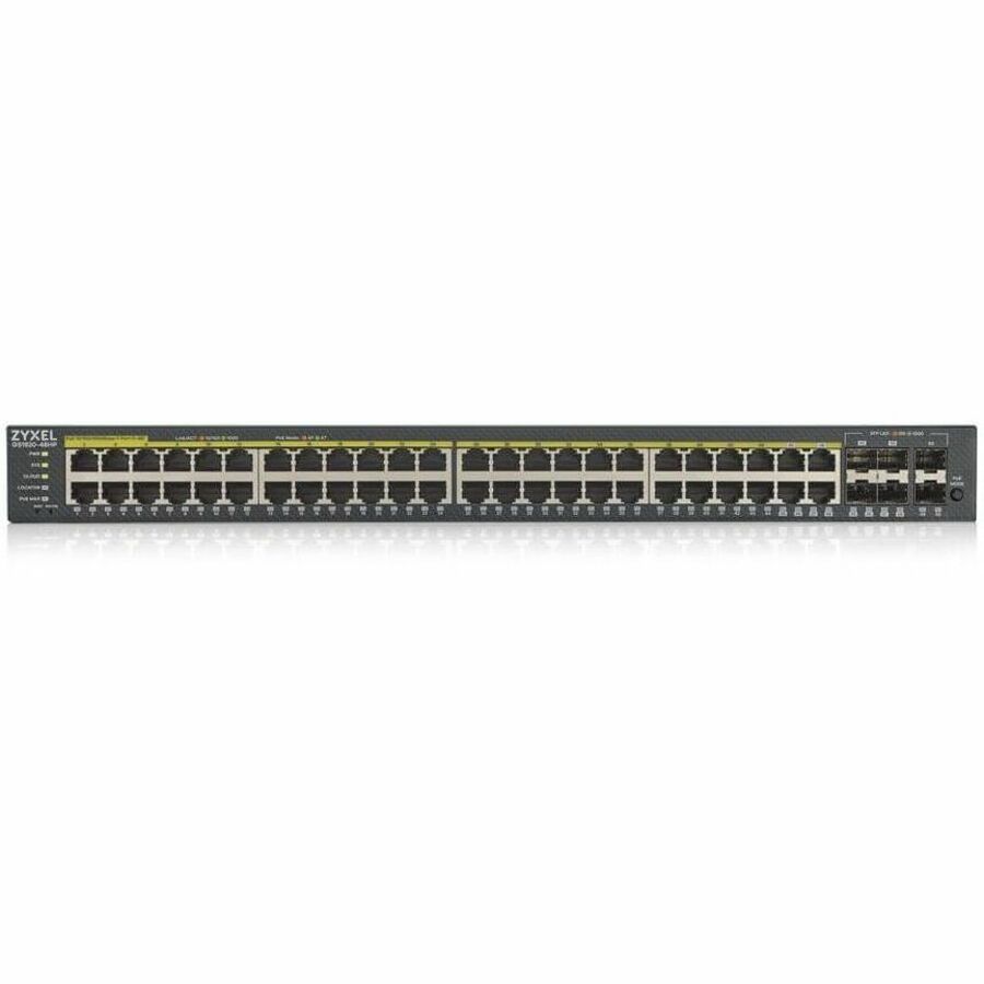 Alternate-Image1 Image for ZYXEL GS1920-48HPv2 48-Port Gigabit Smart Nebula Cloud Managed PoE Switch | 48 PoE+ Ports at 375W with 2 SFP Uplinks | TAA Compliant
