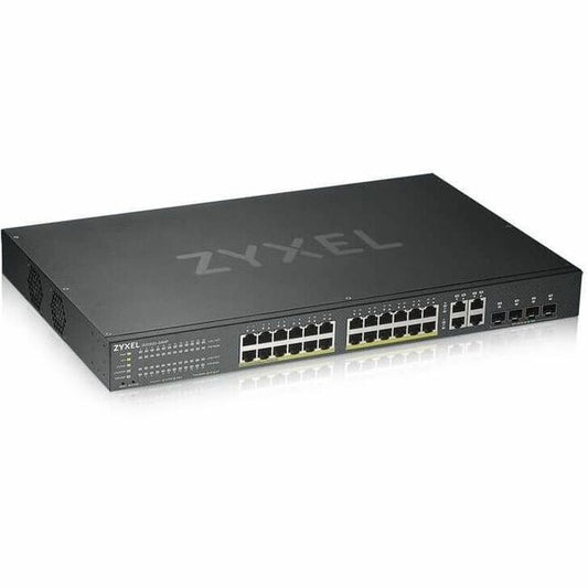 Main Image for ZYXEL GS1920-24HPv2 24-Port Gigabit Smart Nebula Cloud Managed PoE Switch | 24 PoE+ Ports at 375W with 4 SFP Uplinks | TAA Compliant
