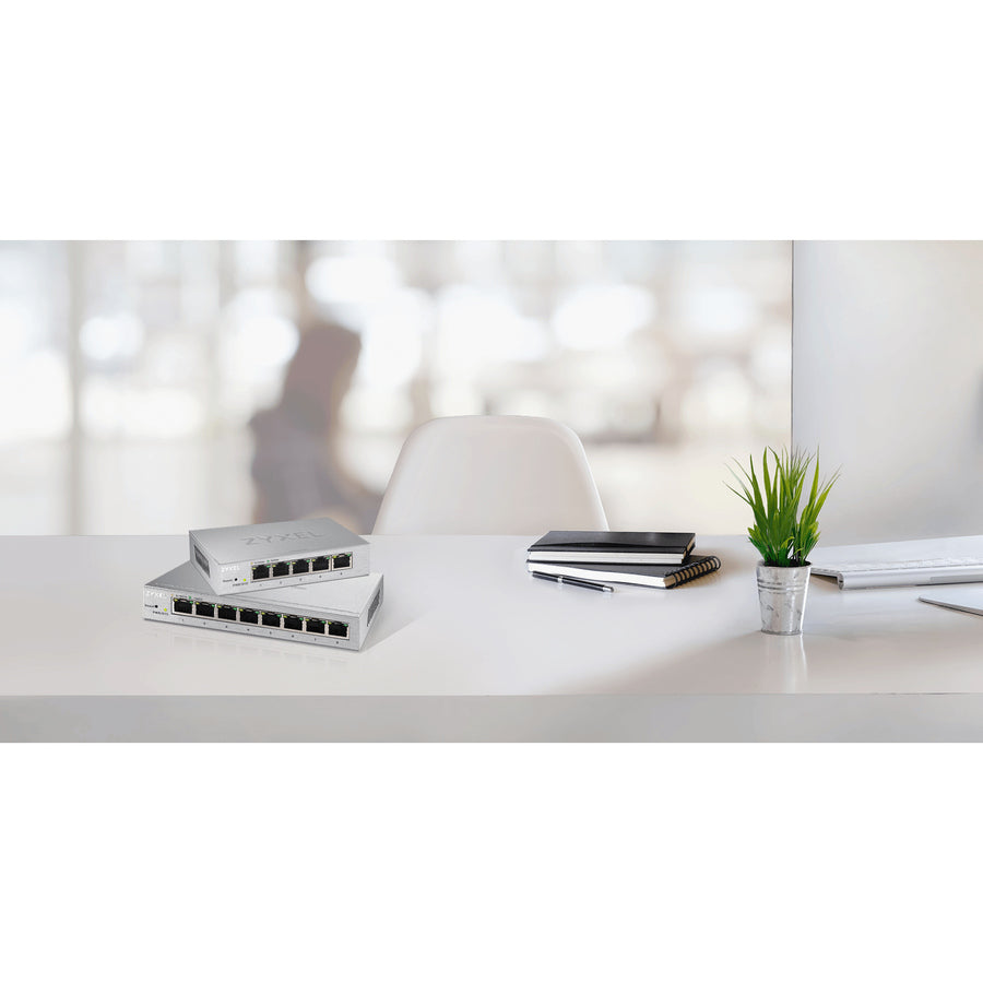 Alternate-Image8 Image for Zyxel 5-Port Gigabit Ethernet Web Managed Switch | VLAN Support | Sturdy Metal Case | Desktop or Wall-Mount | Fanless |Lifetime Warranty | QoS | Ethernet Splitter | GS1200-5