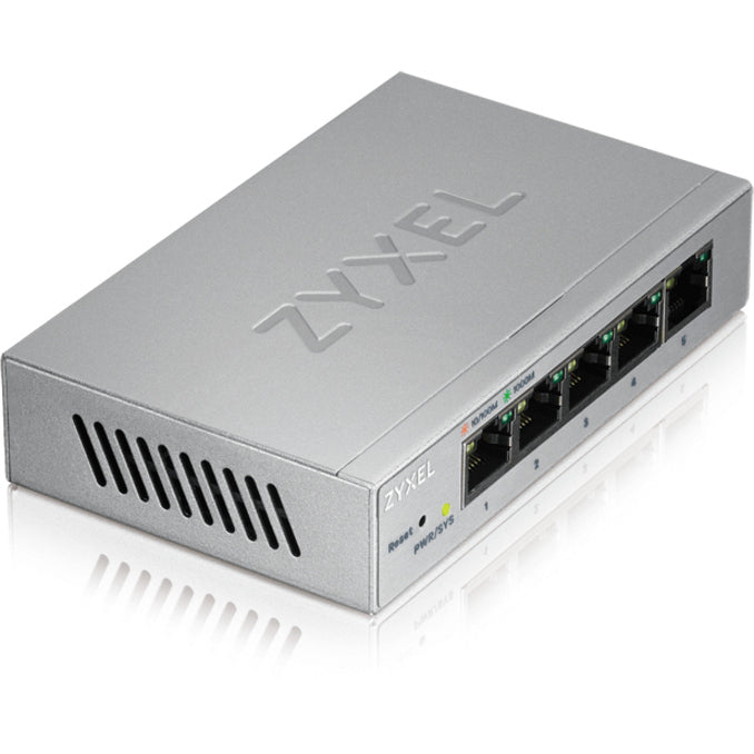 Alternate-Image1 Image for Zyxel 5-Port Gigabit Ethernet Web Managed Switch | VLAN Support | Sturdy Metal Case | Desktop or Wall-Mount | Fanless |Lifetime Warranty | QoS | Ethernet Splitter | GS1200-5