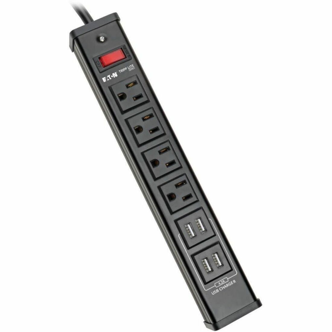 Main Image for Tripp Lite by Eaton 4-Outlet Surge Protector with 4 USB Ports (4.2A Shared) - 6 ft. (1.83 m) Cord 450 Joules Metal Housing