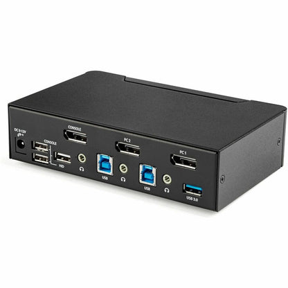Alternate-Image1 Image for StarTech.com 2 Port DisplayPort KVM Switch - 4K 60Hz - Single Display - UHD DP 1.2 USB KVM Switch with USB 3.0 Hub & Audio - TAA Compliant