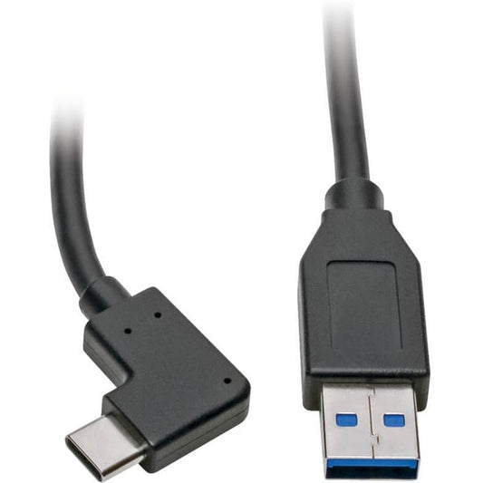 Main Image for Eaton Tripp Lite Series USB-C to USB-A Cable (M/M), Right-Angle C, USB 3.2 Gen 1 (5 Gbps), Thunderbolt 3 Compatible, 3 ft. (0.91 m)